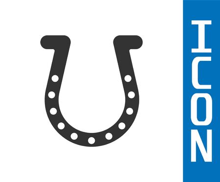 Grey Horseshoe icon isolated on white background. Vector Illustrationのイラスト素材