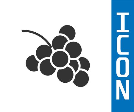 Grey Casino slot machine with grape symbol icon isolated on white background. Gambling games. Vector Illustrationのイラスト素材