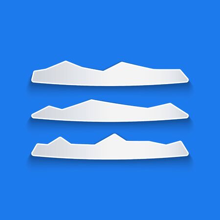 Paper cut Strips of cocaine or heroin drug icon isolated on blue background. Paper art style. Vector Illustrationのイラスト素材