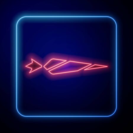 Glowing neon Marijuana joint, spliff icon isolated on blue background. Cigarette with drug, marijuana cigarette rolled.  Vector Illustrationのイラスト素材