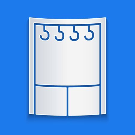 Paper cut Wardrobe icon isolated on blue background. Paper art style. Vector Illustrationのイラスト素材