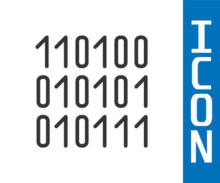 Grey Binary code icon isolated on white background. Vector Illustrationのイラスト素材
