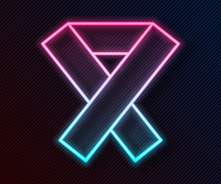Glowing neon line Awareness ribbon icon isolated on black background. Public awareness to disability, medical conditions and health. Vector Illustrationのイラスト素材
