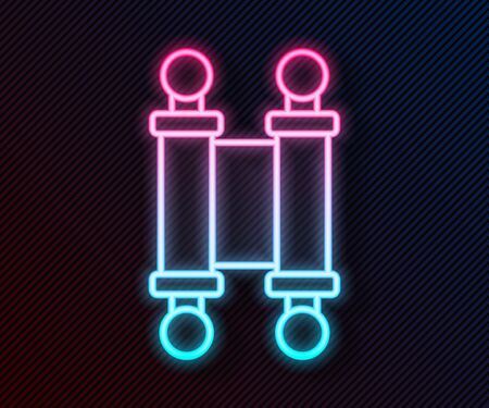 Glowing neon line Decree, paper, parchment, scroll icon icon isolated on black background. Chinese scroll. Vector Illustrationのイラスト素材