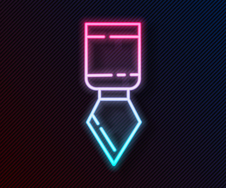 Glowing neon line Palette knife icon isolated on black background. Vector Illustrationのイラスト素材