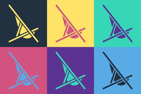 Pop art Sunbed icon isolated on color background. Vector Illustrationのイラスト素材