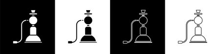 Set Wave icon isolated on black and white background. Vector Illustration
