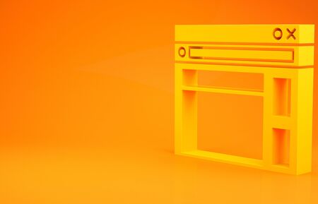 Yellow Website template icon isolated on orange background. Internet communication protocol. Minimalism concept. 3d illustration 3D renderの写真素材