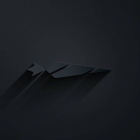 Paper cut Marijuana joint, spliff icon isolated on black background. Cigarette with drug, marijuana cigarette rolled. Paper art style. Vector Illustrationのイラスト素材