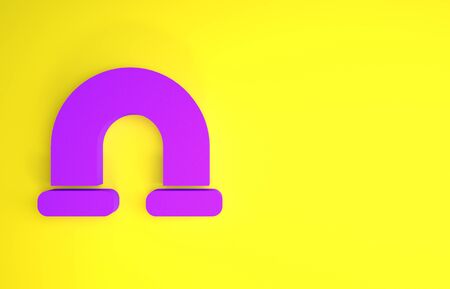 Purple Industry metallic pipe icon isolated on yellow background. Plumbing pipeline parts of different shapes. Minimalism concept. 3d illustration 3D renderの写真素材
