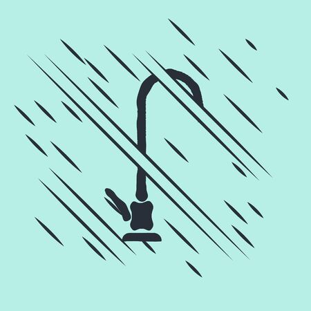 Black Water tap icon isolated on green background. Glitch style. Vector Illustrationのイラスト素材