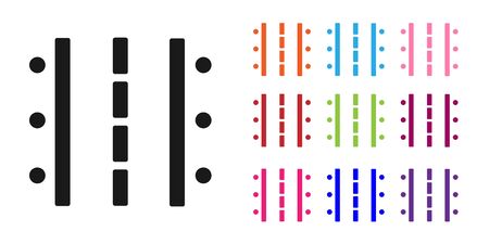 Black Airport runway for taking off and landing aircrafts icon isolated on white background. Set icons colorful. Vector Illustrationのイラスト素材