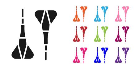Black Dart arrow icon isolated on white background. Set icons colorful. Vector Illustrationのイラスト素材
