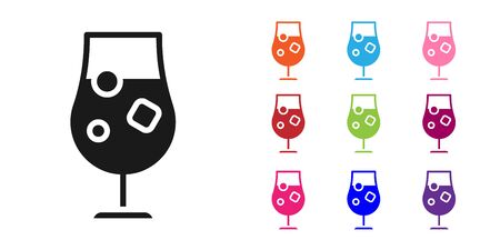 Black Cocktail and alcohol drink icon isolated on white background. Set icons colorful. Vector Illustrationのイラスト素材