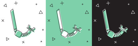 Set Snorkel icon isolated on white and green, black background. Diving underwater equipment.  Vector...