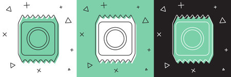 Set Condom in package safe sex icon isolated on white and green, black background. Safe love symbol....