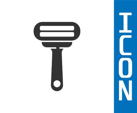 Grey Shaving razor icon isolated on white background. Vector Illustrationのイラスト素材