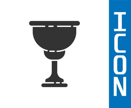 Grey Christian chalice icon isolated on white background. Christianity icon. Happy Easter. Vector Illustrationのイラスト素材