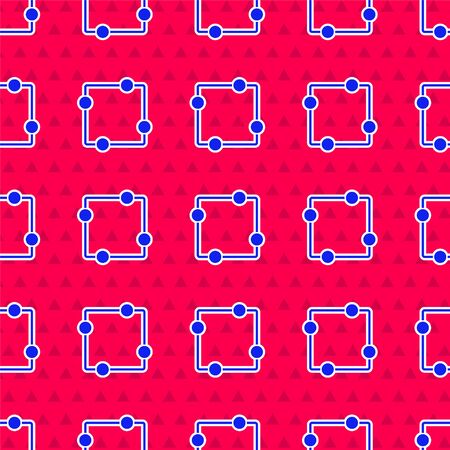 Blue Electric circuit scheme icon isolated seamless pattern on red background. Circuit board. Vector Illustrationのイラスト素材