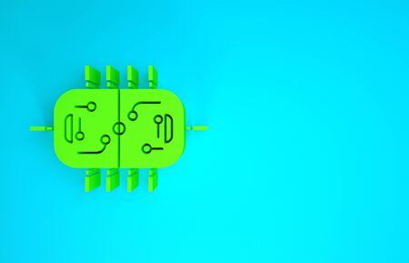 Green Hockey table icon isolated on blue background. Minimalism concept. 3d illustration 3D renderの写真素材