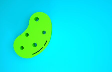 Green Potato icon isolated on blue background. Minimalism concept. 3d illustration 3D renderの写真素材