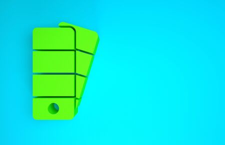 Green Palette icon isolated on blue background. Minimalism concept. 3d illustration 3D renderの写真素材