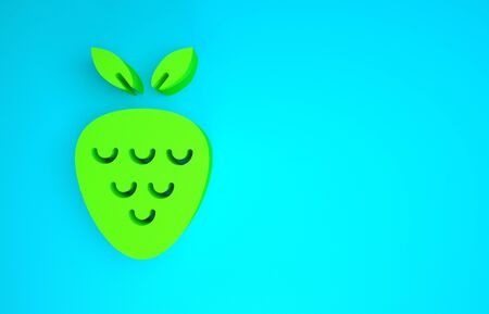 Green Casino slot machine with strawberry symbol icon isolated on blue background. Gambling games. Minimalism concept. 3d illustration 3D renderの写真素材