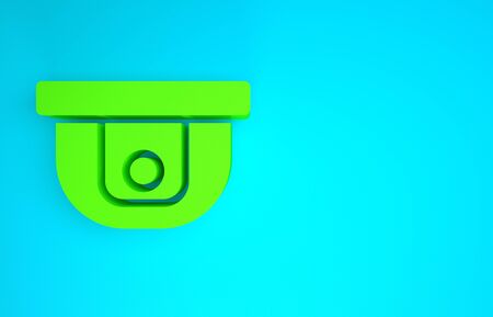 Green Motion sensor icon isolated on blue background. Minimalism concept. 3d illustration 3D renderの写真素材