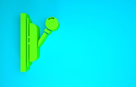 Green Electrical panel icon isolated on blue background. Switch lever. Minimalism concept. 3d illustration 3D renderの写真素材