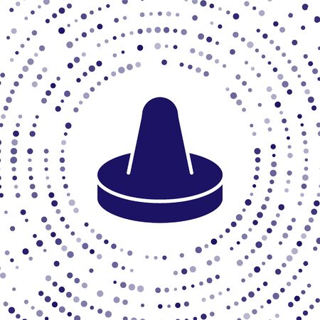 Blue Mallet and puck for playing air hockey game icon isolated on white background. Abstract circle random dots. Vector Illustrationのイラスト素材