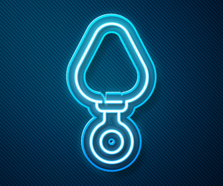Glowing neon line Anal plug icon isolated on blue background. Butt plug sign. Fetish accessory. Sex toy for men and woman. Vector Illustrationのイラスト素材