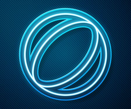 Glowing neon line Beach ball icon isolated on blue background. Vector Illustrationのイラスト素材