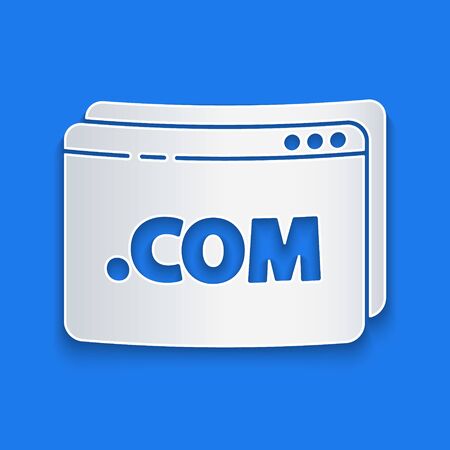 Paper cut Website template icon isolated on blue background. Internet communication protocol. Paper art style. Vector Illustrationのイラスト素材