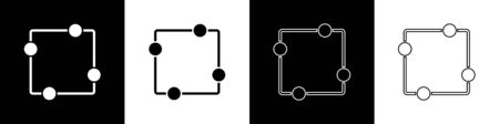 Set Electric circuit scheme icon isolated on black and white background. Circuit board. Vector Illustrationのイラスト素材