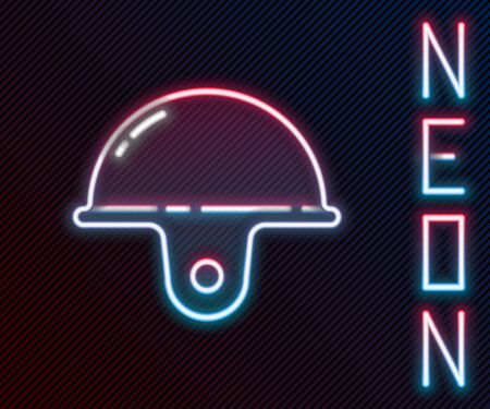 Glowing neon line Worker safety helmet icon isolated on black background. Colorful outline concept. Vector Illustrationのイラスト素材