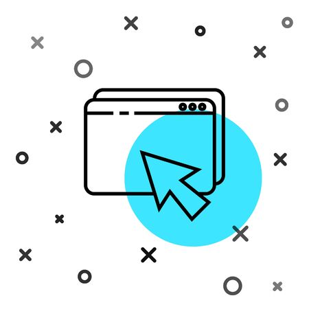 Black line Web design and development concepts icon isolated on white background. Random dynamic shapes. Vector Illustrationのイラスト素材