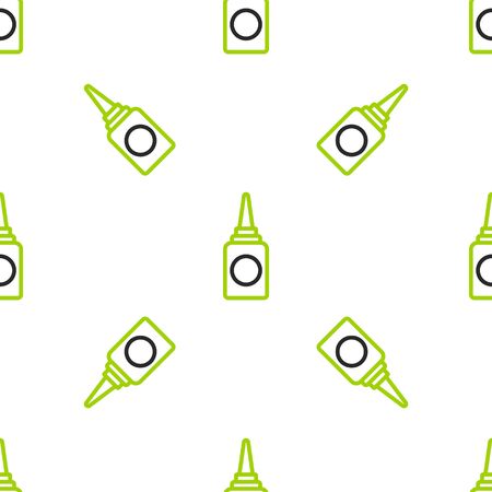 Line Bottle nasal spray icon isolated seamless pattern on white background. Colorful outline concept. Vector Illustrationのイラスト素材
