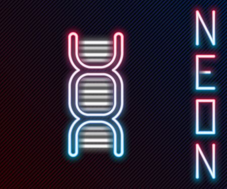 Glowing neon line DNA symbol icon isolated on black background. Colorful outline concept. Vectorのイラスト素材