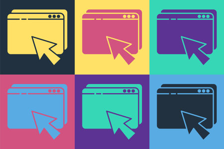 Pop art Web design and development concepts icon isolated on color background. Vectorのイラスト素材