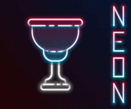 Glowing neon line Christian chalice icon isolated on black background. Christianity icon. Happy Easter. Colorful outline concept. Vector Illustrationのイラスト素材