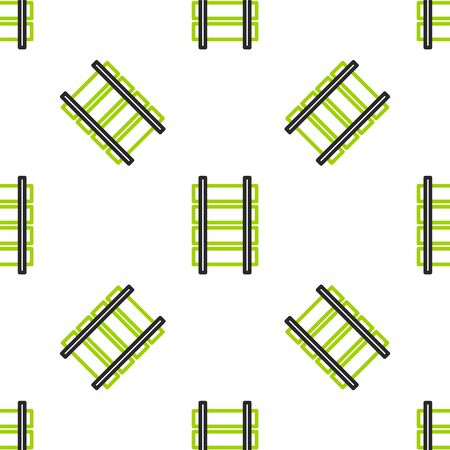 Line Railway, railroad track icon isolated seamless pattern on white background. Vector. Illustrationのイラスト素材