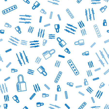 Set line Safe combination lock, Password protection and Barbed wire on seamless pattern. Vectorのイラスト素材