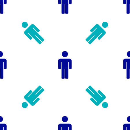 Blue User of man icon isolated seamless pattern on white background. Business avatar symbol user profile icon. Male user sign. Vector.のイラスト素材