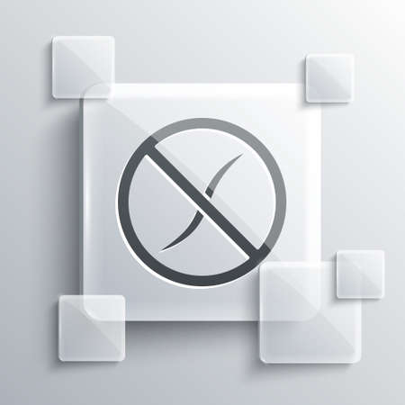 Grey Anti worms parasite icon isolated on grey background. Square glass panels. Vector.のイラスト素材