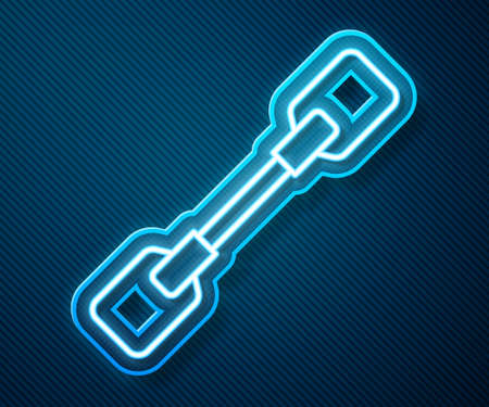 Glowing neon line Paddle icon isolated on blue background. Paddle boat oars.  Vector Illustration.のイラスト素材