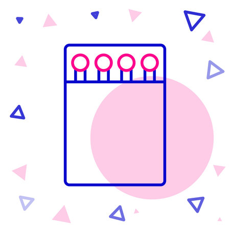 Line Open matchbox and matches icon isolated on white background. Colorful outline concept. Vector Illustration.のイラスト素材