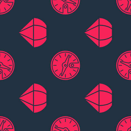 Set Parachute and Compass on seamless pattern. Vector.のイラスト素材