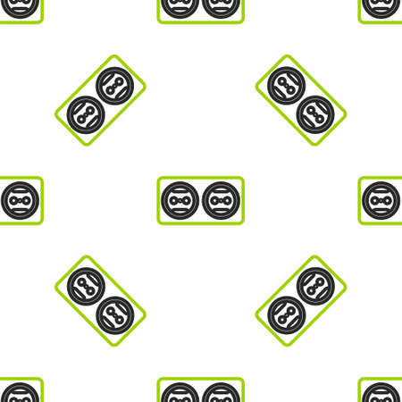Line Electrical outlet icon isolated seamless pattern on white background. Power socket. Rosette symbol.  Vector Illustration.のイラスト素材