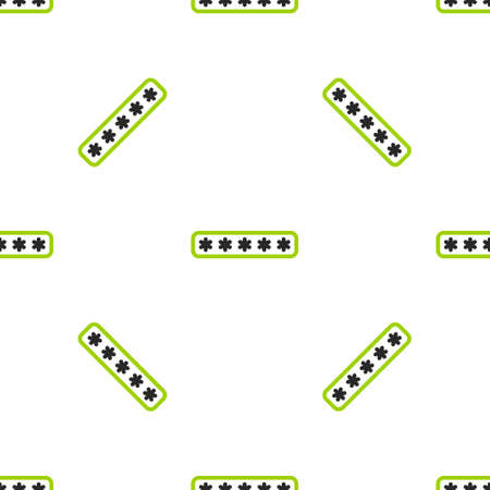 Line Password protection and safety access icon isolated seamless pattern on white background. Security, safety, protection, privacy concept. Vector Illustration.のイラスト素材