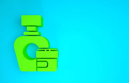 Green Cream or lotion cosmetic tube icon isolated on blue background. Body care products for men. Minimalism concept. 3d illustration 3D renderの写真素材